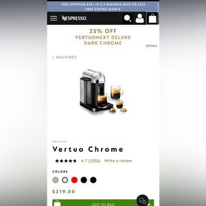 Nespresso vertuo bnv220 w stand